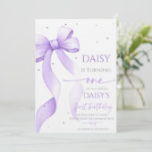 Invitation Arc Coquette Violet 1er Anniversaire (Debout devant)