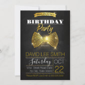 Invitation Arc-cravate de diamants de fête d'anniversaire (Devant)