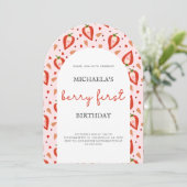 Invitation Arc d'anniversaire de la Berry Rouge rose (Debout devant)