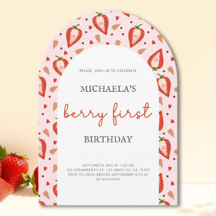 Invitation Arc d'anniversaire de la Berry Rouge rose