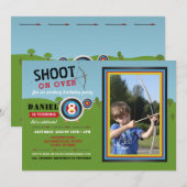 Invitation Arc d'anniversaire de tir à l'arc et tir de photo (Devant / Derrière)