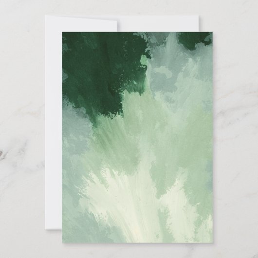 Invitation Arc d'aquarelle vert foncé et mini 50e anniversair (Dos)