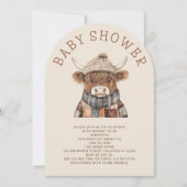 Invitation Arc de Baby shower de Crème de Vache de Highland (Devant)