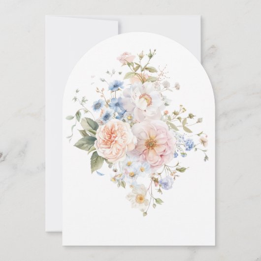 Invitation Arc de Baby shower Floral Bleu Hargrove (Dos)