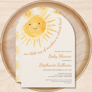 Invitation Arc de Baby shower solaire neutre pour le genre Su