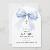 Invitation Arc de baptême bleu garçon (Devant)