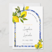 Invitation Arc De Boho Citron Méditerranéen Enregistrer La Ca (Devant)