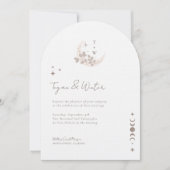 Invitation Arc de Boho Holistique Céleste Minimal Lune & Étoi (Devant)