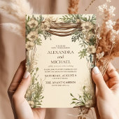 Invitation Arc de bois Mariage botanique russe