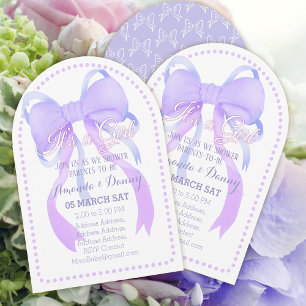 Invitation Arc de cérémonie de bébé ruban à nœud papillon vio