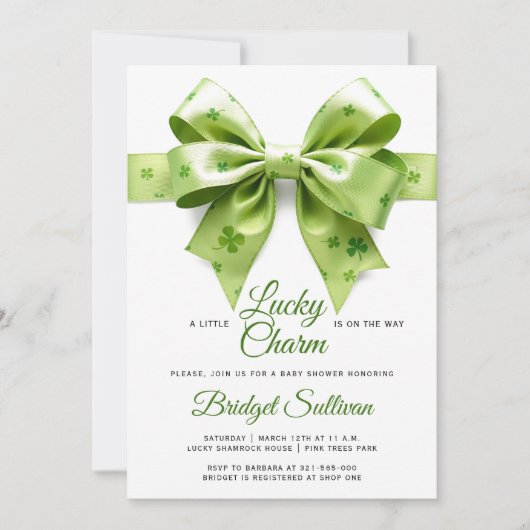 Invitation Arc de charme Lucky St. Patrick's Day baby shower (Devant)