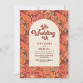 Invitation Arc de code QR Super rétro les années 70 Mariage F (Devant)