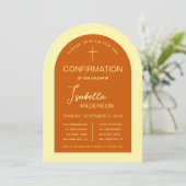 Invitation Arc de confirmation moderne Burnt Orange jaune Cro (Debout devant)