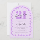 Invitation Arc de fête d'anniversaire simple ondulé violet fé (Devant)