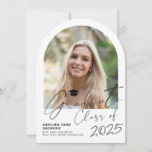 Invitation Arc de fin d'études photo simple script graduation (Devant)