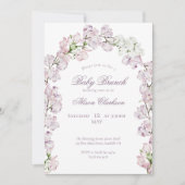 Invitation Arc de fleur de pois doux Bébé brunch élégant lava (Devant)