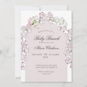 Invitation Arc de fleur de pois doux Bébé brunch élégant lava (Devant)