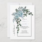 Invitation Arc de fleurs bleu foncé mariage douche nuptiale (Devant)