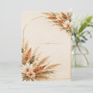 Invitation Arc de fleurs de pampa Boho et de terracotta