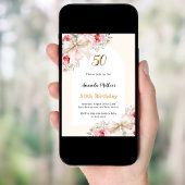 Invitation Arc de fleurs roses beige arcs anniversaire