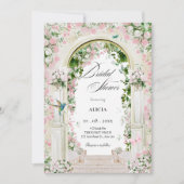Invitation Arc de jardin fleuri esthétique douche nuptiale (Devant)