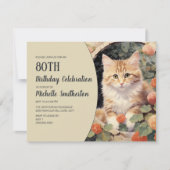 Invitation Arc de Kitten blanc jaune 80e anniversaire (Devant)