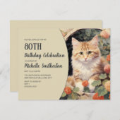 Invitation Arc de Kitten blanc jaune 80e anniversaire (Devant / Derrière)