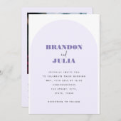 Invitation Arc de lilas moderne Code QR minimal Tout en un Bo (Devant / Derrière)