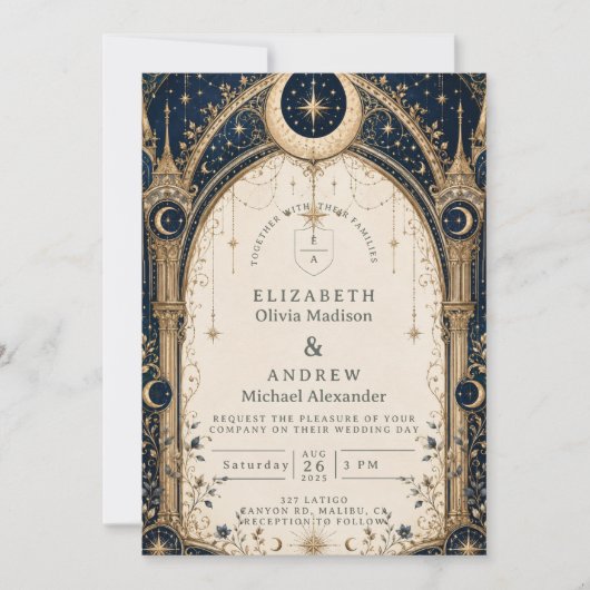 Invitation Arc de mariage céleste enchanteur (Devant)