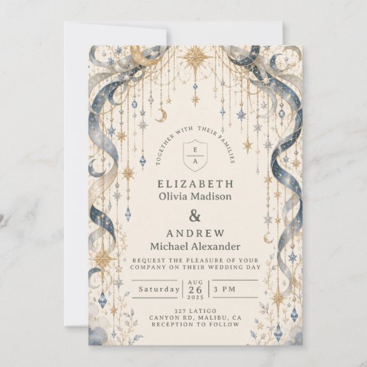 Invitation Arc de mariage céleste enchanteur (Devant)