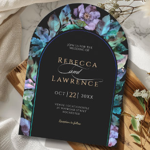 Invitation Arc de mariage élégant bleu violet sombre