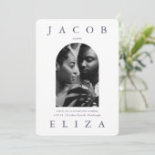 Invitation Arc de mariage élégant Code RSVP Deux Photo (Debout devant)