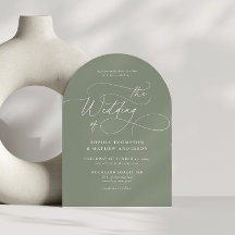 Arc de mariage en calligraphie florissante vert sa