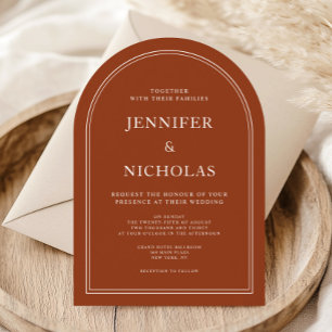Invitation Arc de mariage en terre cuite élégant classique fo