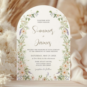 Invitation Arc de Mariage floral délicieux Fleur sauvage Past