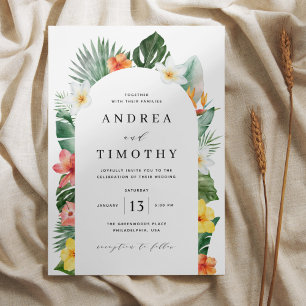 Invitation Arc de mariage floral tropical aquarelle