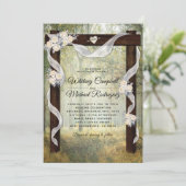 Invitation Arc de Mariage Rustique Enchanté en Bois de Forêt (Debout devant)