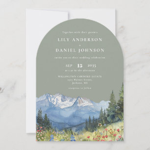 Invitation Arc de mariage sauvage de montagne fleur sage vert