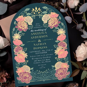 Invitation Arc de mariage turquoise Imaginaire floral enchant