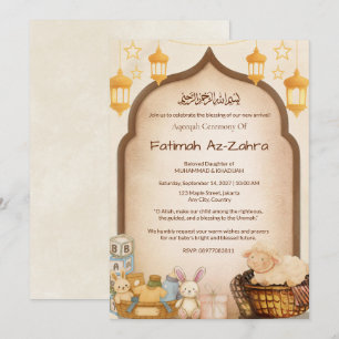 Invitation Arc de mosquée jouet bébé Islamique Aqeeqah et Bab
