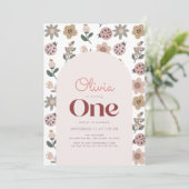 Invitation Arc de Motif Ladybug et Flower 1er anniversaire (Debout devant)