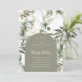 Invitation Arc de mousse simple et élégant Eucalyptus Pampas  (Debout devant)