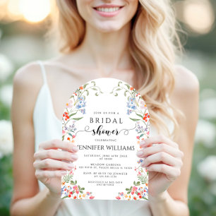Invitation Arc de Noces Bohème Floral Fleur Sauvage Coloré