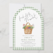 Invitation Arc de Noces de Gingham Frais du Marché avec Texte (Devant)
