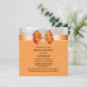 Invitation Arc de parties scintillant argenté orange élégant (Debout devant)