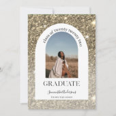 Invitation Arc de Parties scintillant d'or moderne photo Dipl (Devant)