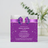 Invitation Arc de parties scintillant violet argent élégant b (Debout devant)