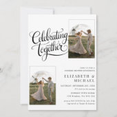 Invitation Arc de Photo de Fête de Couple Célébrant Ensemble (Devant)