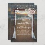 Invitation Arc de plage | Sea Sunset Engagement Party (Devant / Derrière)