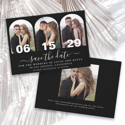Invitation Arc de script manuscrit moderne photo Enregistrer